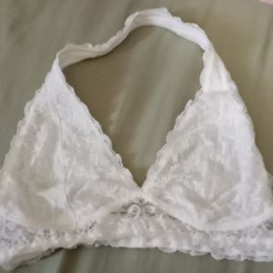 white laced bralette